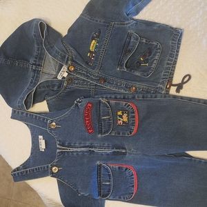 AIDLEBANG TODDLER JEAN JACKET AND OVERALLS SZ 5, 3-4